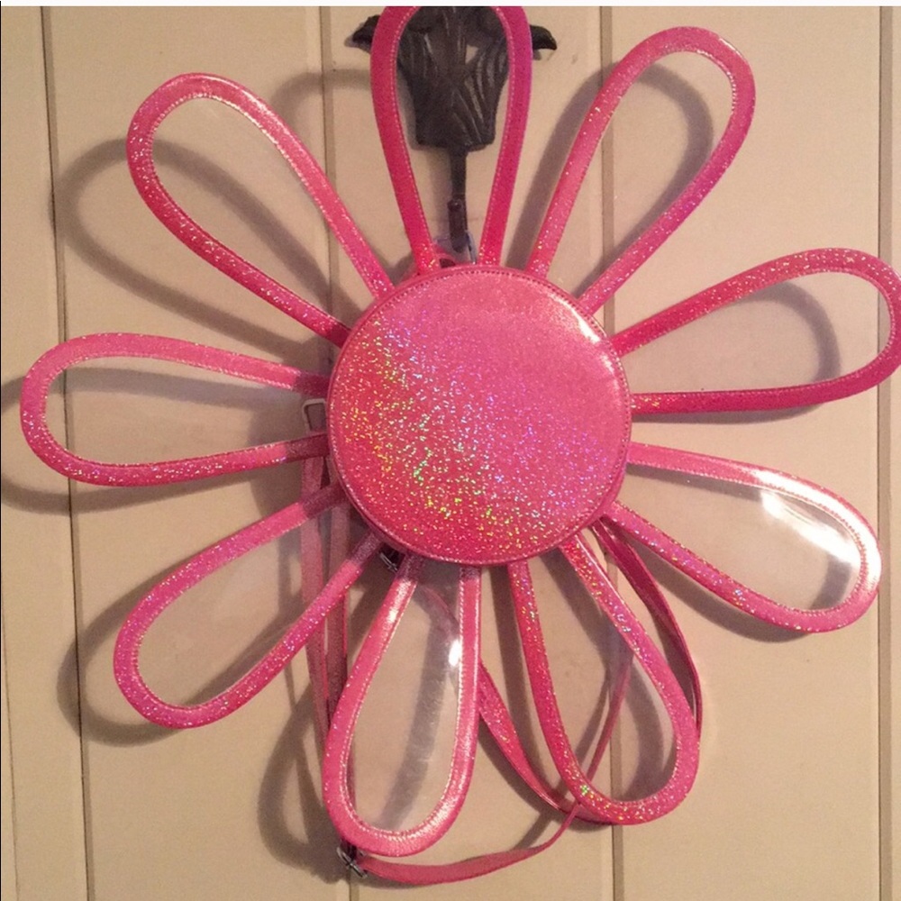 Holographic flower back pack